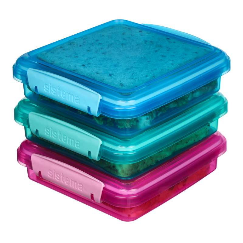 Madkasse   Sandwich Box   3 Pak   450ml   Ass. fra Sistema