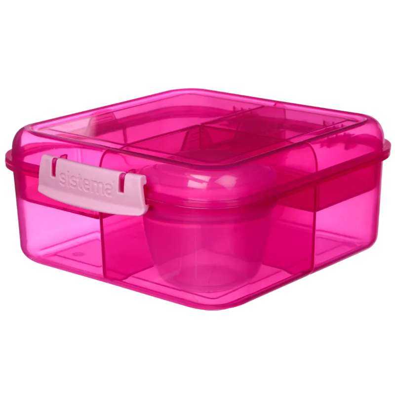 Madkasse   Bento Cube Lunch   1.25l   Pink fra Sistema