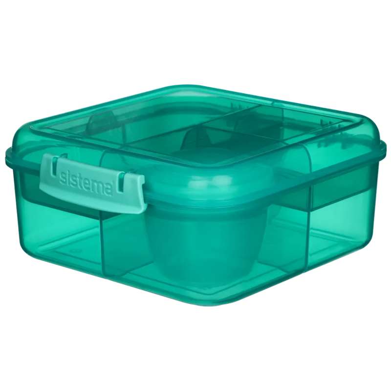 Madkasse Bento Cube Lunch 1.25l Teal fra Sistema