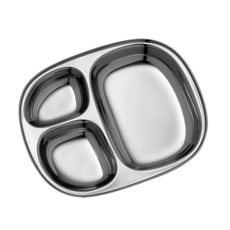Steellunchtray Ruminddelt Tallerken   Rustfrit Stål   Medium fra Pulito