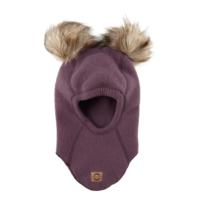 Mikk Line Uldhue M. Pom Pom   Huckleberry   86 92 fra Mikk-line