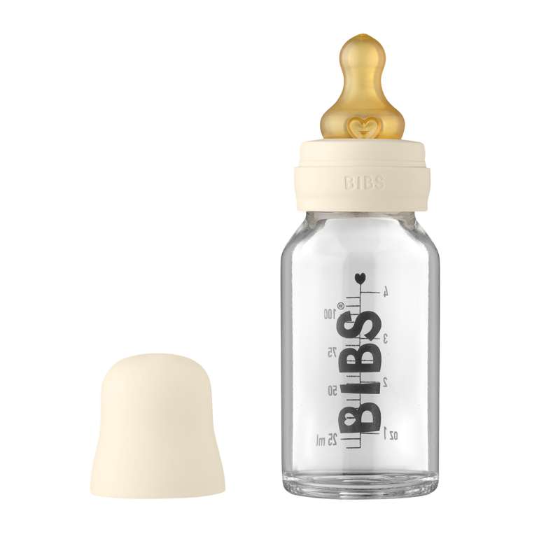 Bottle   Sutteflaskesæt   Glas   Latex Rund   110 Ml.   Ivory fra Bibs