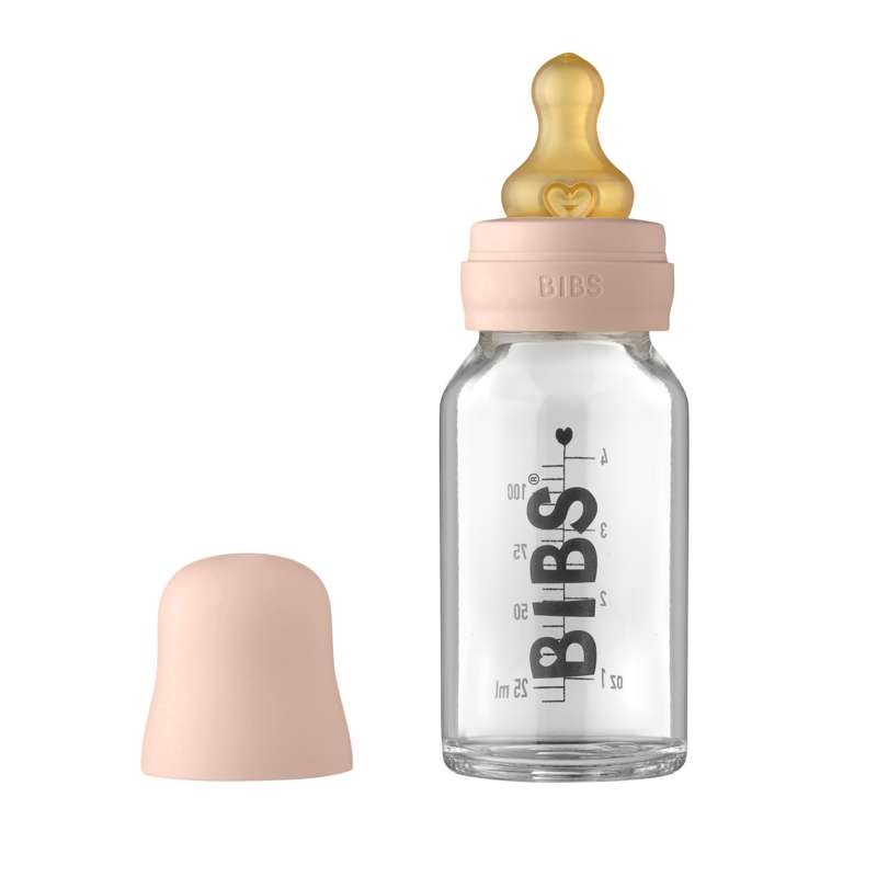 Bottle Sutteflaskesæt Glas Latex Rund 110 Ml. Blush fra Bibs