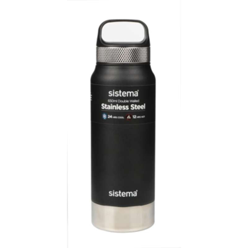 Termoflaske   Rustfrit Stål   650ml   Black fra Sistema