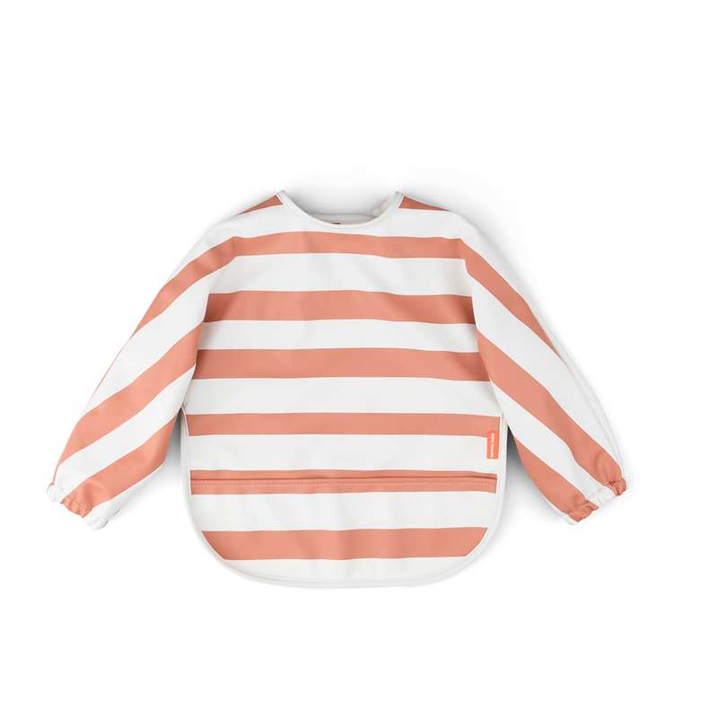 Hagesmæk M. ærmer Og Lomme   Stripes (papaya) fra Done By Deer