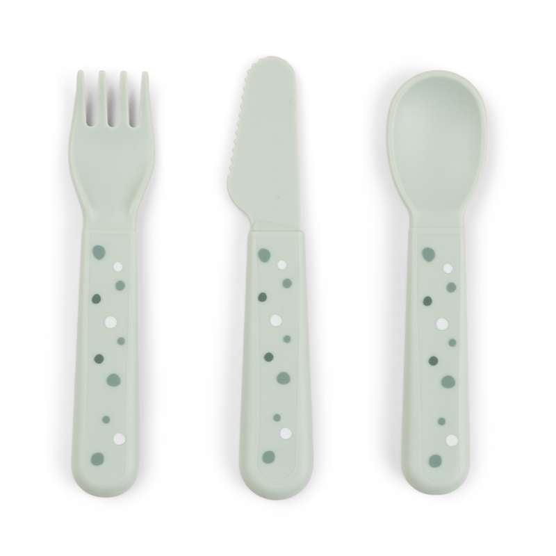 Foodie Bestiksæt   Happy Dots   Grøn fra Done By Deer