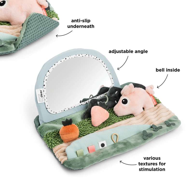 Tummy Time Sensorisk Spejl   Tiny Farm   Farvemix fra Done By Deer