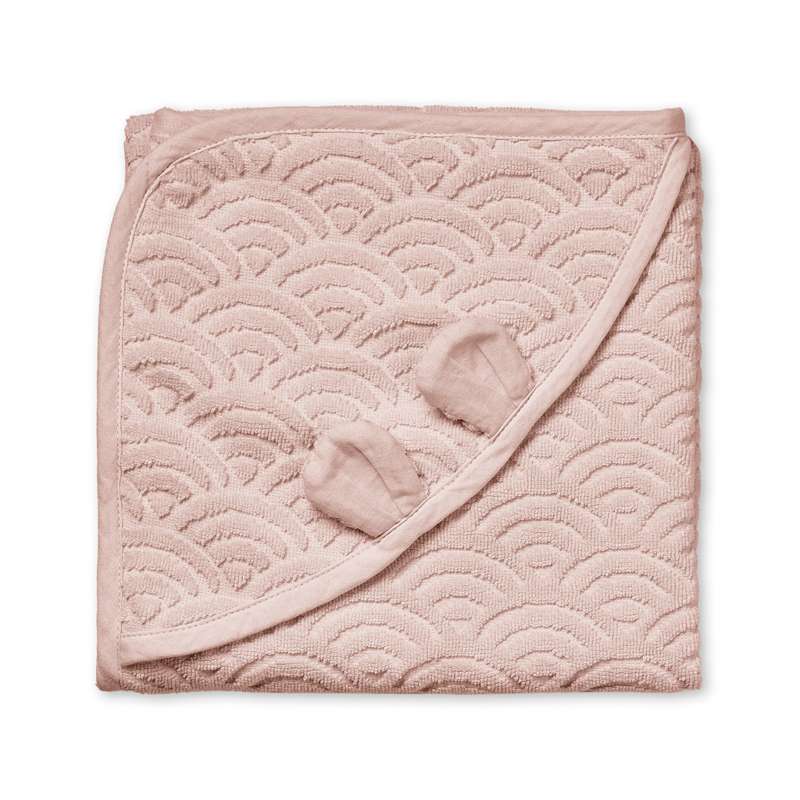 Håndklæde M. Hætte Og ører   Baby   Gots   Dusty Rose fra Cam Cam Copenhagen