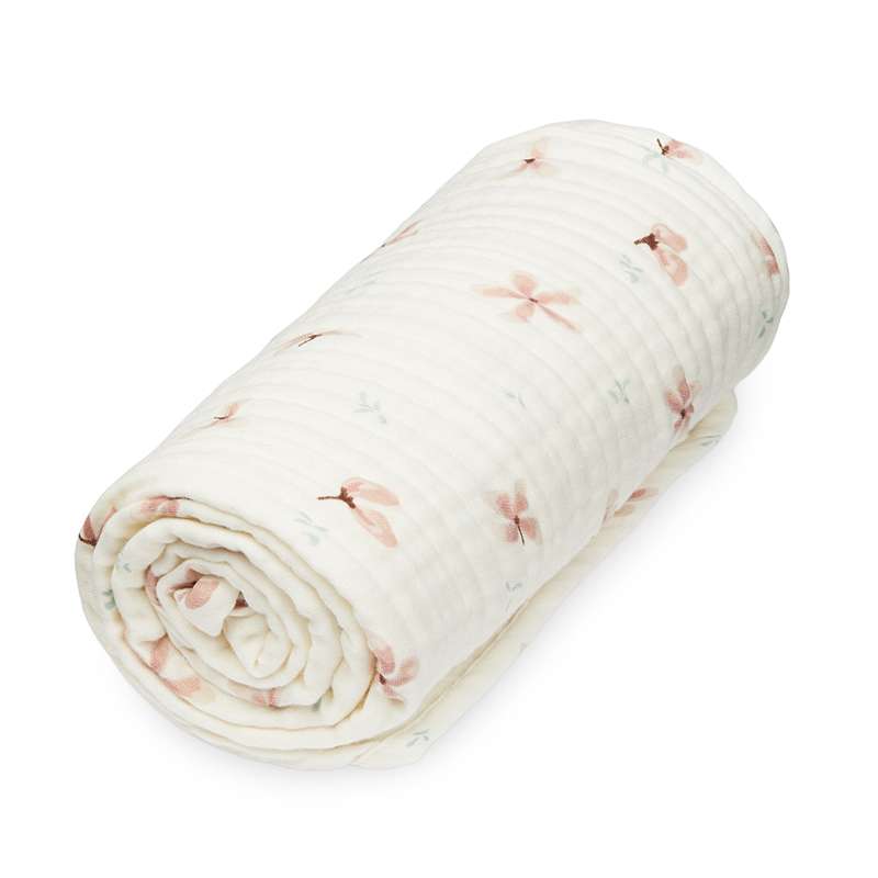 Muslin Babytæppe Gots Windflower Creme fra Cam Cam Copenhagen
