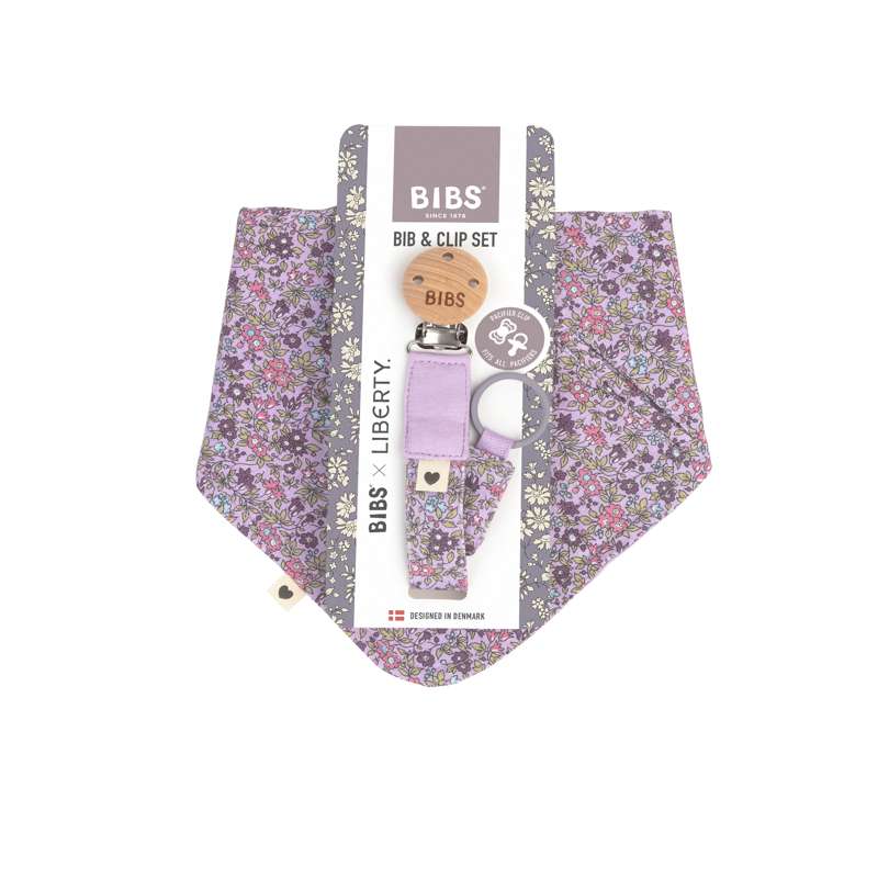 Accessories   Bandana Savlesmæk Og Suttesnor   Liberty   Chamomile Lawn Violet Sky fra Bibs