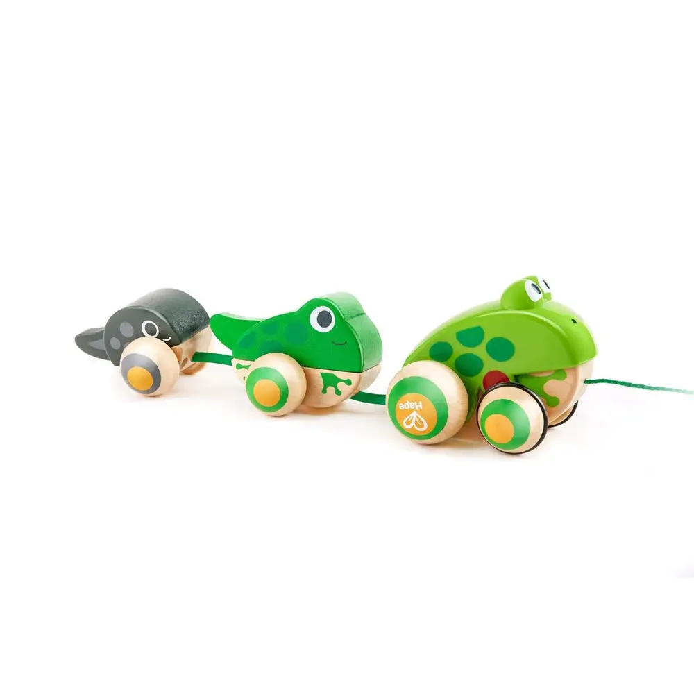 Pull Along Frog Family fra Hape