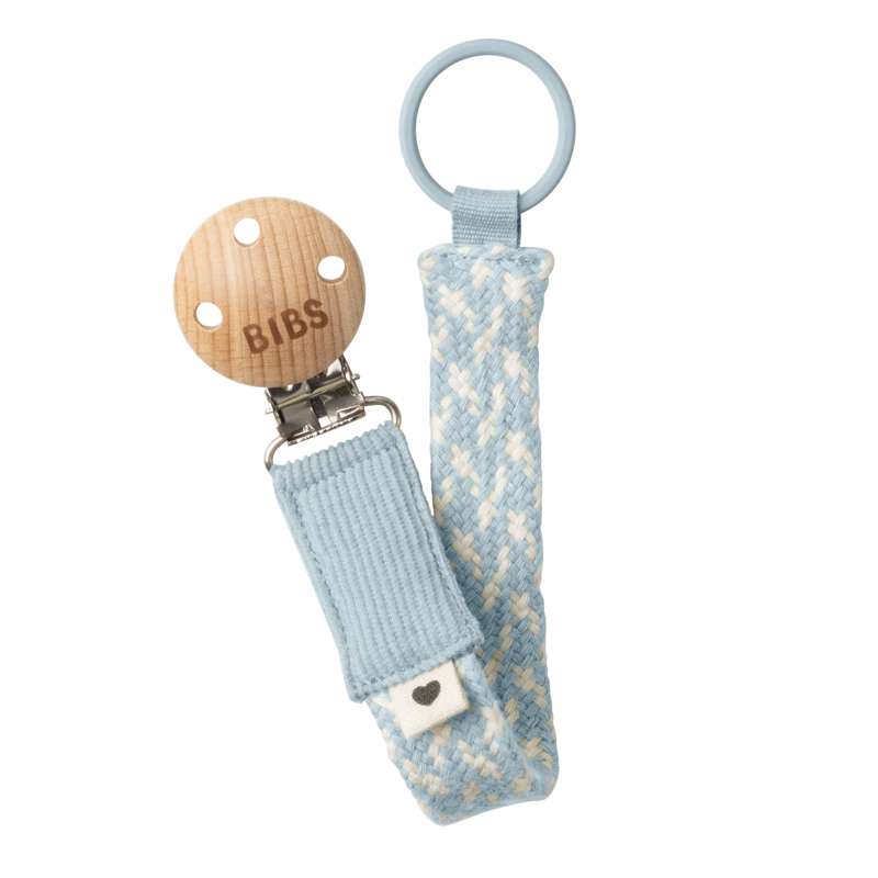 Accessories   Paci Braid Suttesnor   Baby Blue Ivory fra Bibs