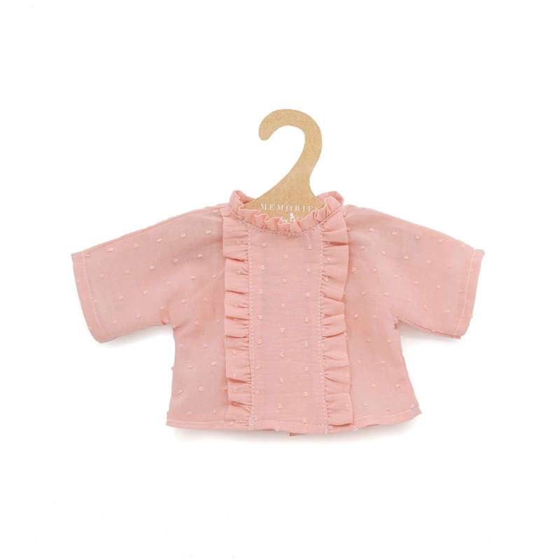 Dukketøj   43 46 Cm.   Skjorte Med Kalvekrøs   Rosa fra Memories By Asã­