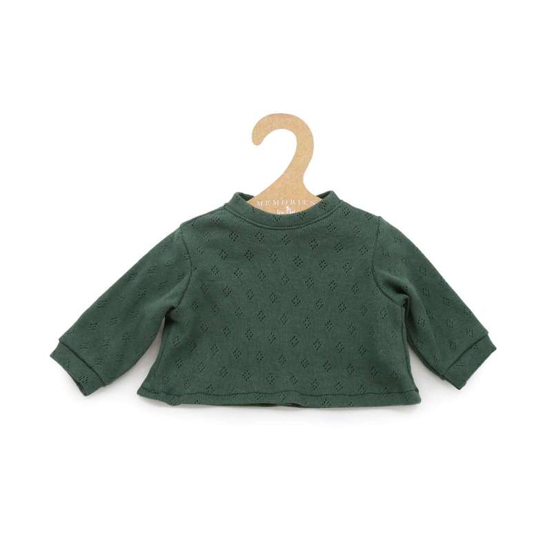 Dukketøj   43 46 Cm.   Langærmet T Shirt   Mørkegrøn fra Memories By Asã­
