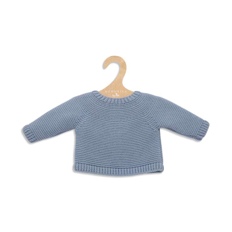 Dukketøj   43 46 Cm.   Varm Strikbluse   Sartblå fra Memories By Asã­