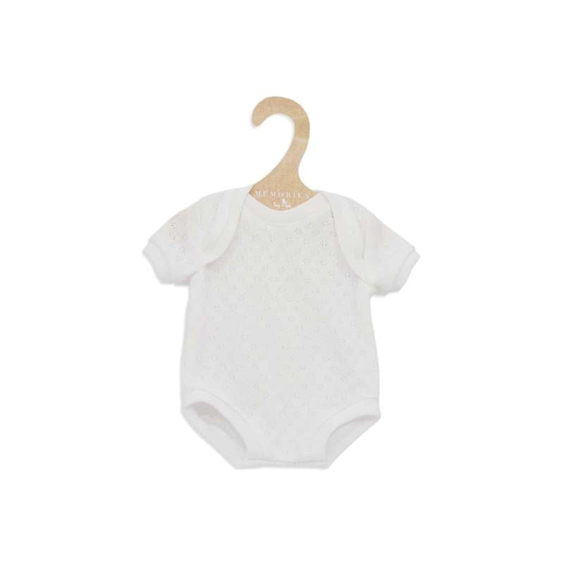Dukketøj   43 46 Cm.   Kortærmet Body   Hvid fra Memories By Asã­