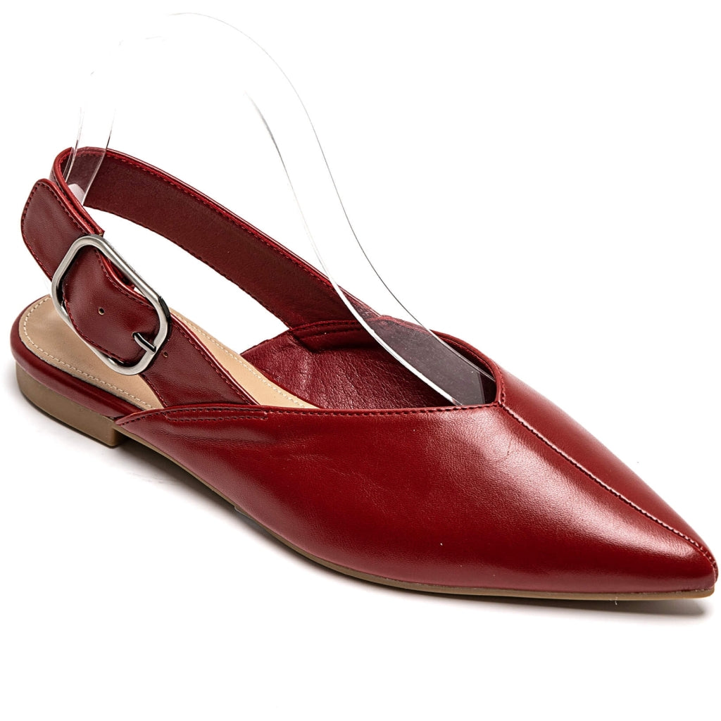 Amance Dame Slingback Ballerinaer 9705   Red fra Shoes