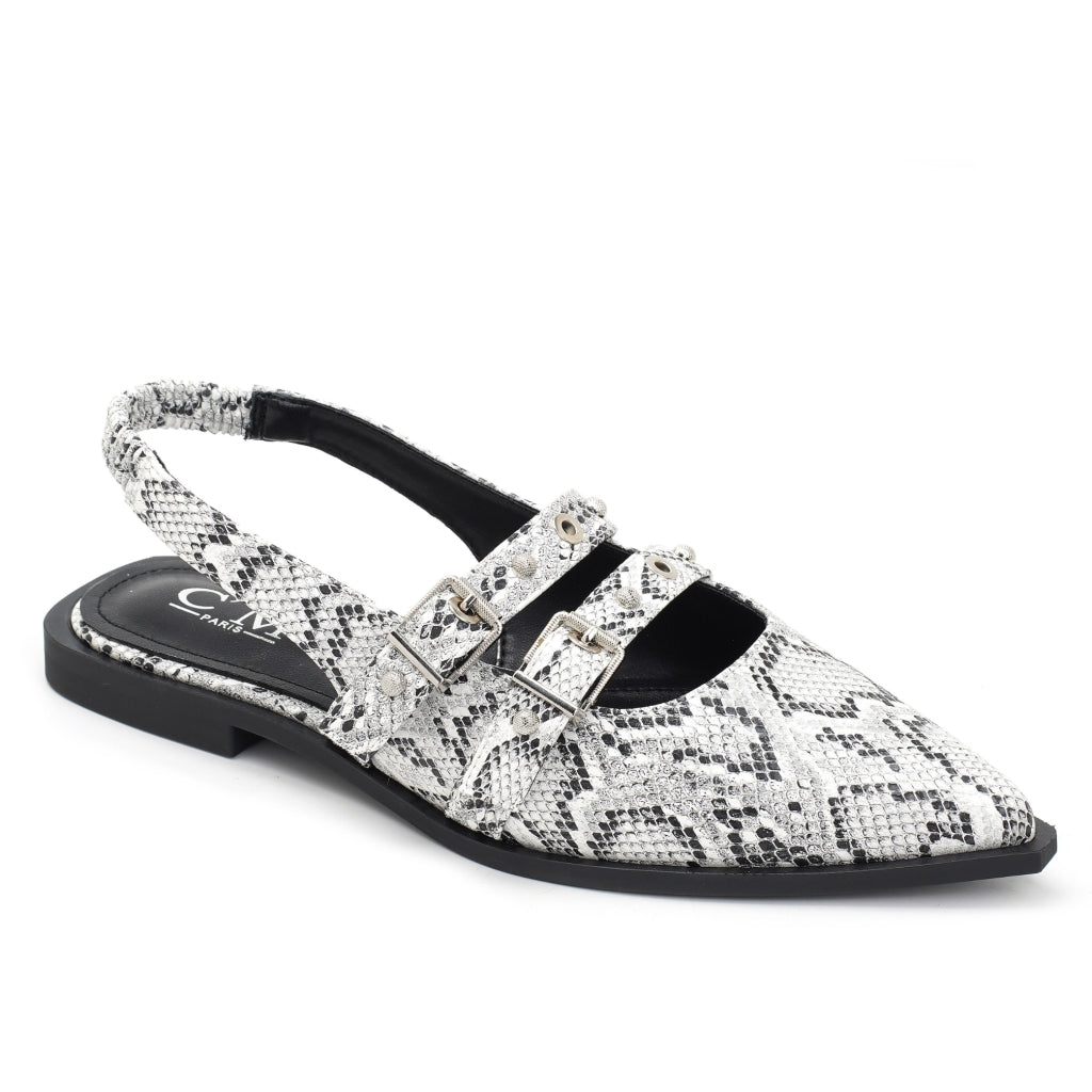 Amelia Dame Slingback Ballerinaer 8316   Snake fra Shoes