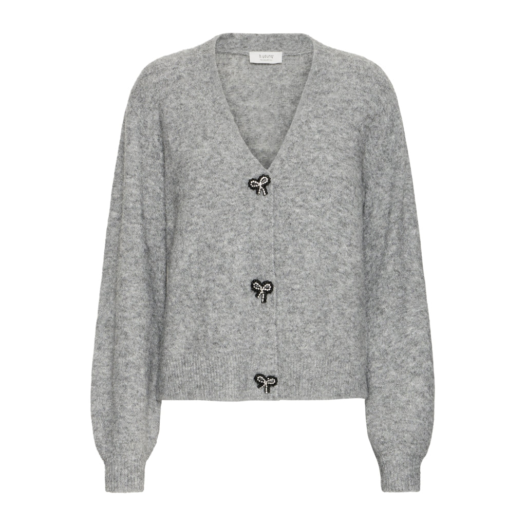 Dame Cardigan Bxomea   Mid Grey Melange fra B.young
