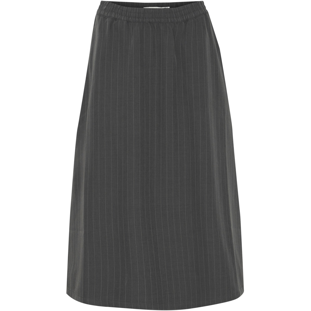 Dame Nederdel Bymidde   Dark Grey Mel. Pinstripe Mix fra B.young