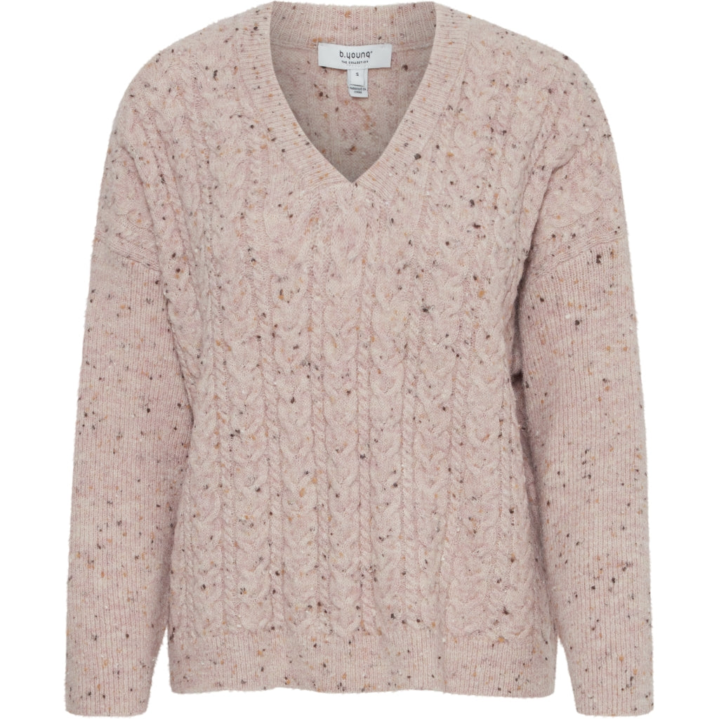 Dame Strik Bynata   Pale Mauve Melange fra B.young