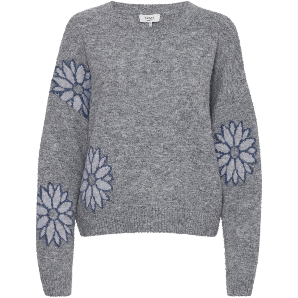 Dame Strik Byomea   Mid Grey Melange fra B.young