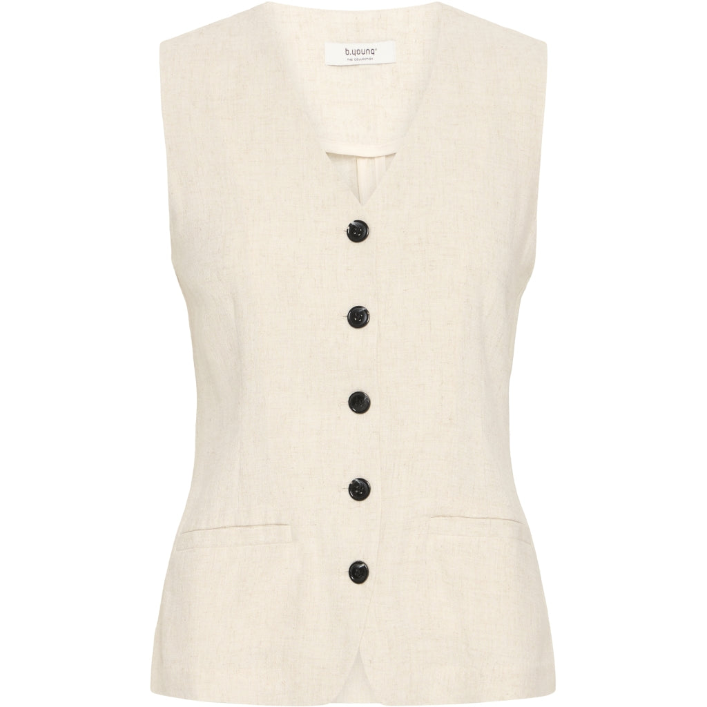 Dame Vest Byjohanna   Nature Linen fra B.young