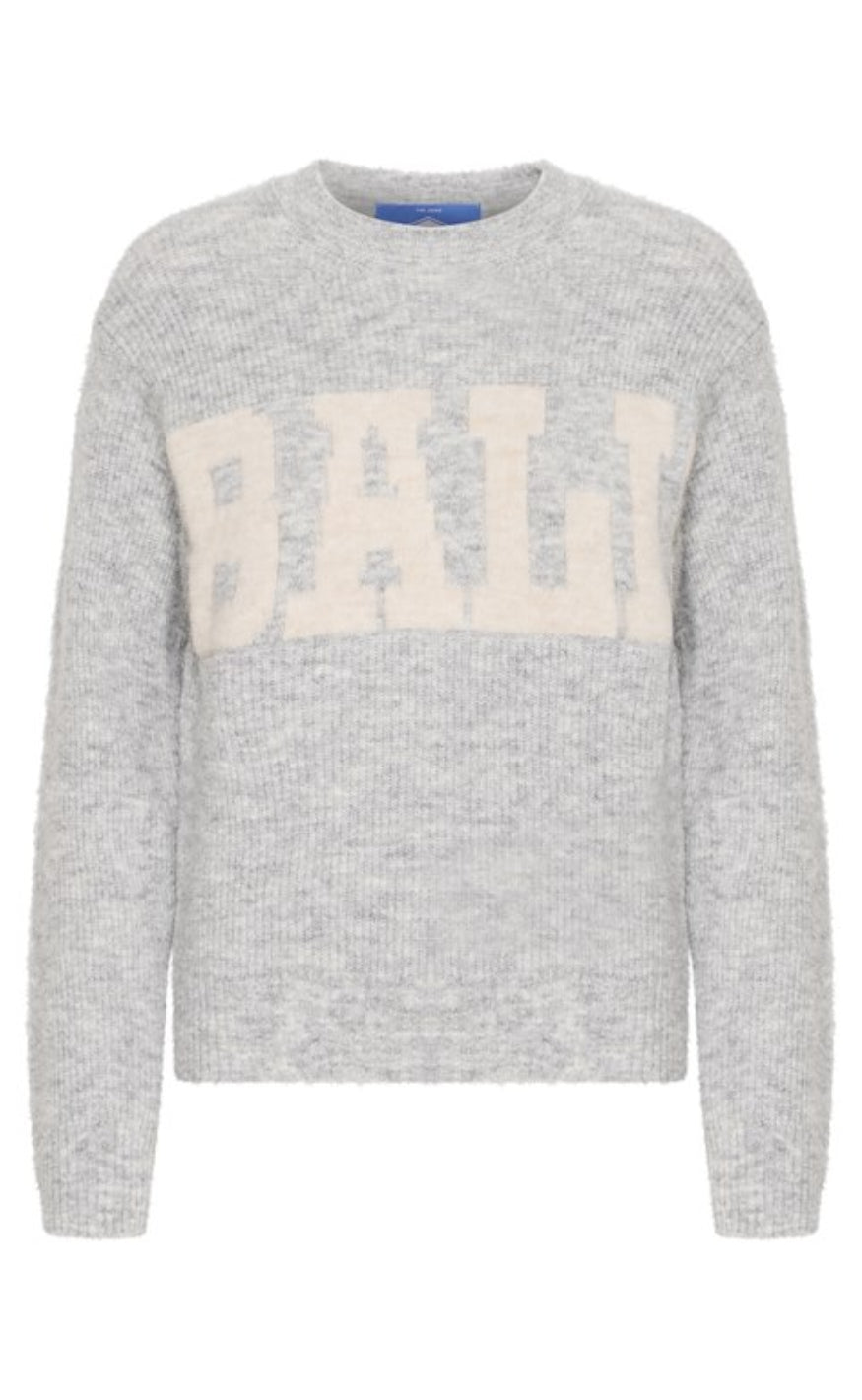 Striktrøje   Stacy   Medium Grey Melange fra Ball Original
