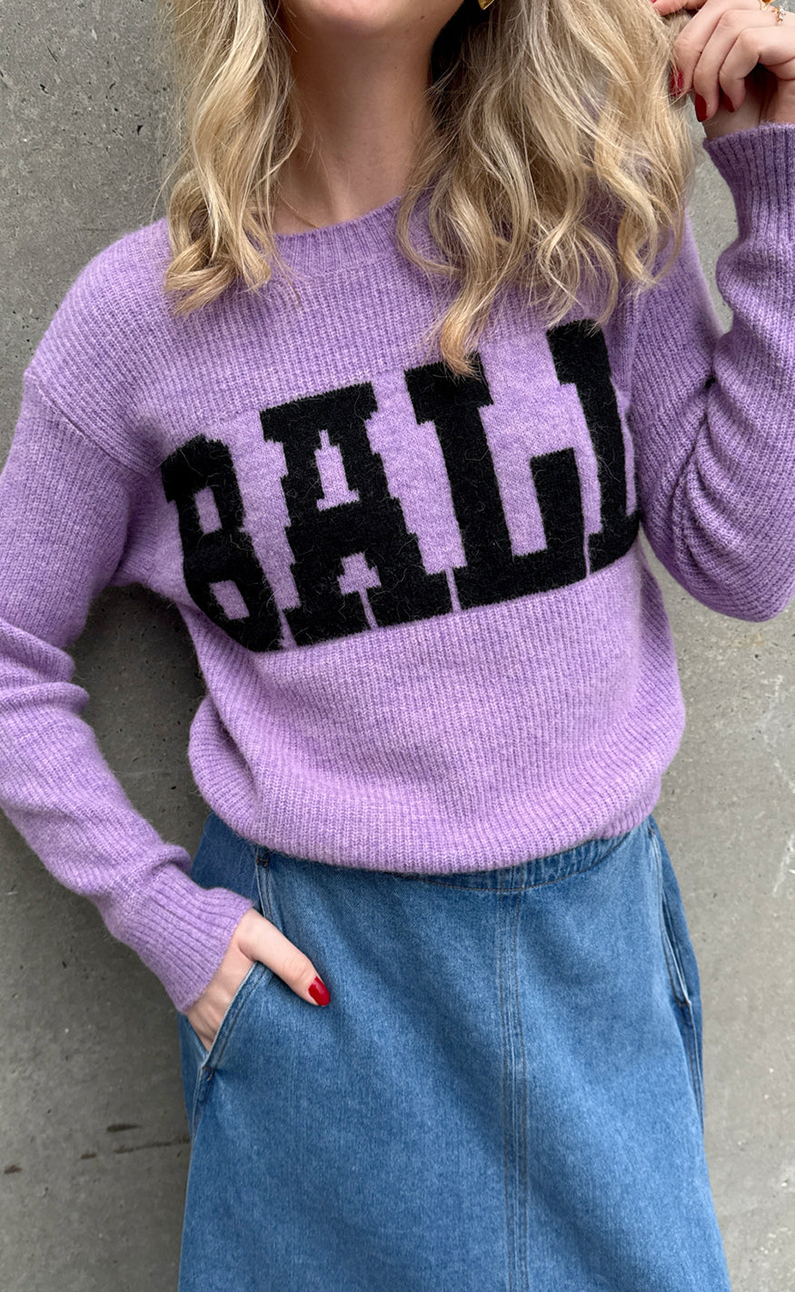 Striktrøje   Stacy   Purple Rose fra Ball Original
