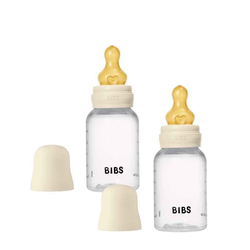 Bottle   Sutteflaskesæt   Plastik   Latex Slow Flow Rund   150 Ml.   2 Pak   Ivory fra Bibs