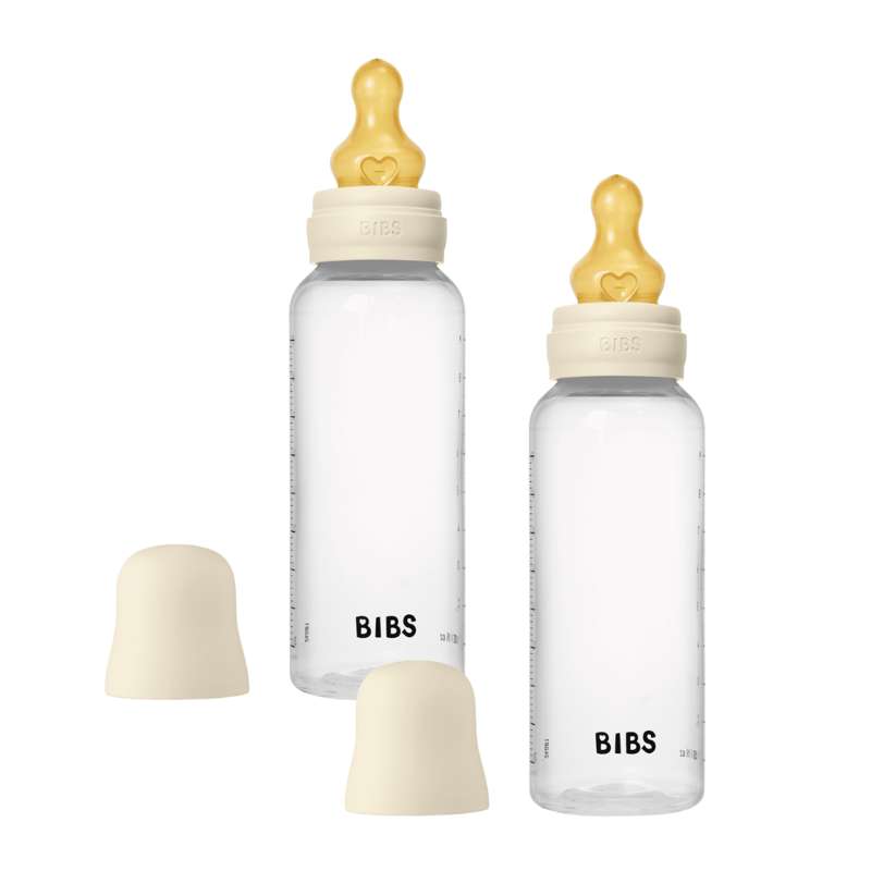 Bottle   Sutteflaskesæt   Plastik   Latex Medium Flow Rund   270 Ml.   2 Pak   Ivory fra Bibs