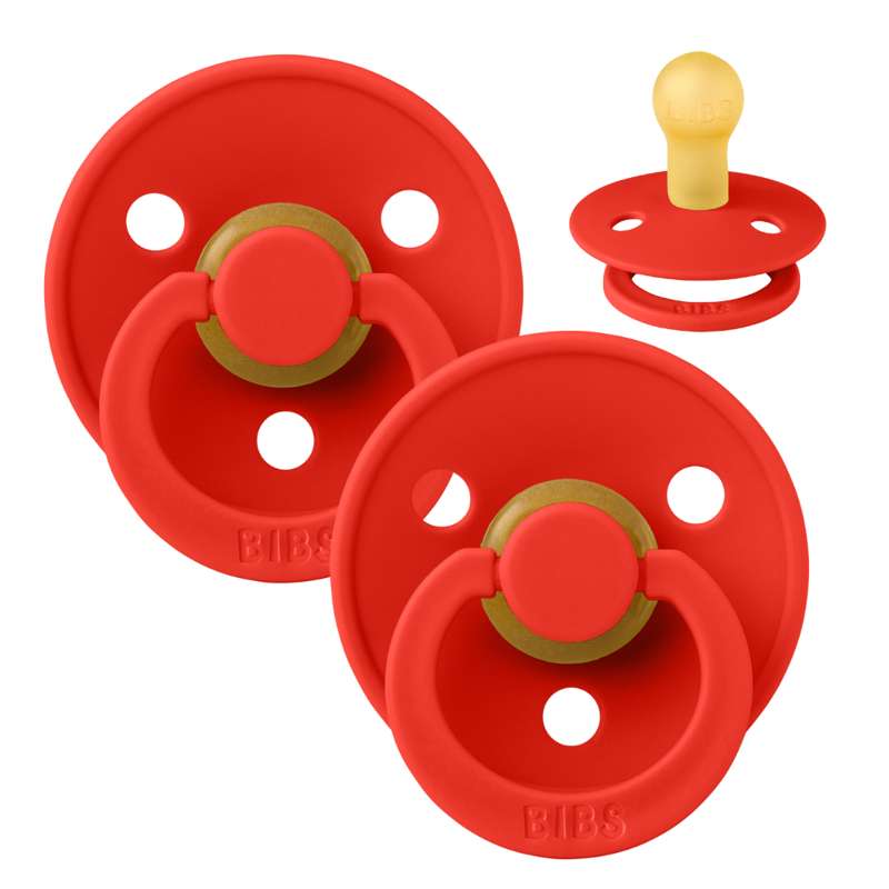 Rund Colour Sut 2 Pak Str. 1 Naturgummi Candy Apple Candy Apple fra Bibs