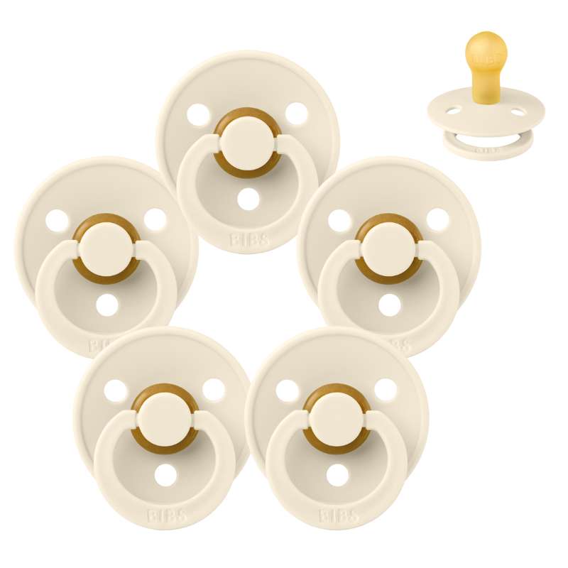 Rund Colour Sut   Sampak   5 Stk.   Str. 1   Ivory fra Bibs