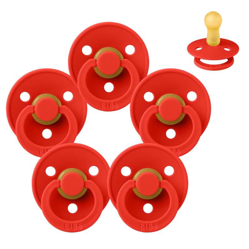 Rund Colour Sut   Sampak   5 Stk.   Str. 2   Candy Apple fra Bibs