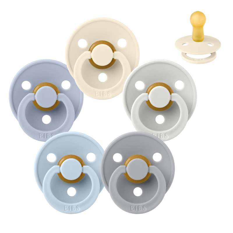 Rund Colour Sut   Sampak   5 Stk.   Str. 2   Soft And Clear fra Bibs