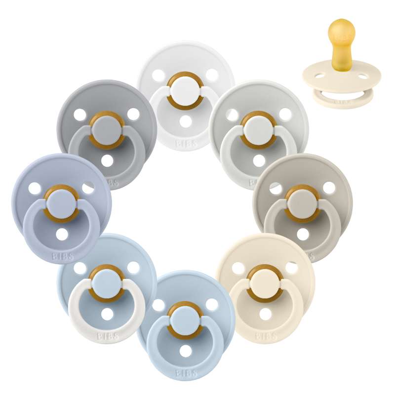 Rund Colour Sut   Sampak   8 Stk.   Str. 2   Soft And Clear fra Bibs
