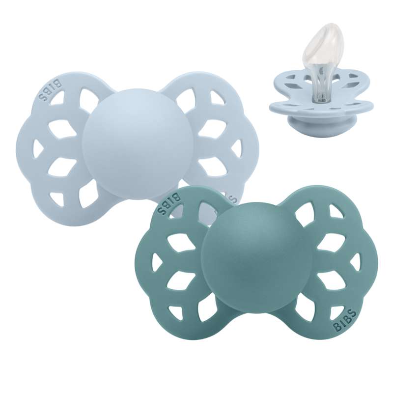 Anatomisk Infinity Sut   2 Pak   Str. 2   Silikone   Baby Blue Island Sea fra Bibs
