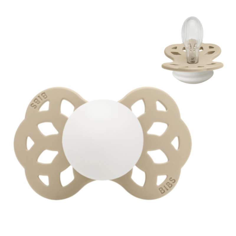 Symmetrisk Infinity Sut   Str. 2   Silikone   Glow   Vanilla fra Bibs