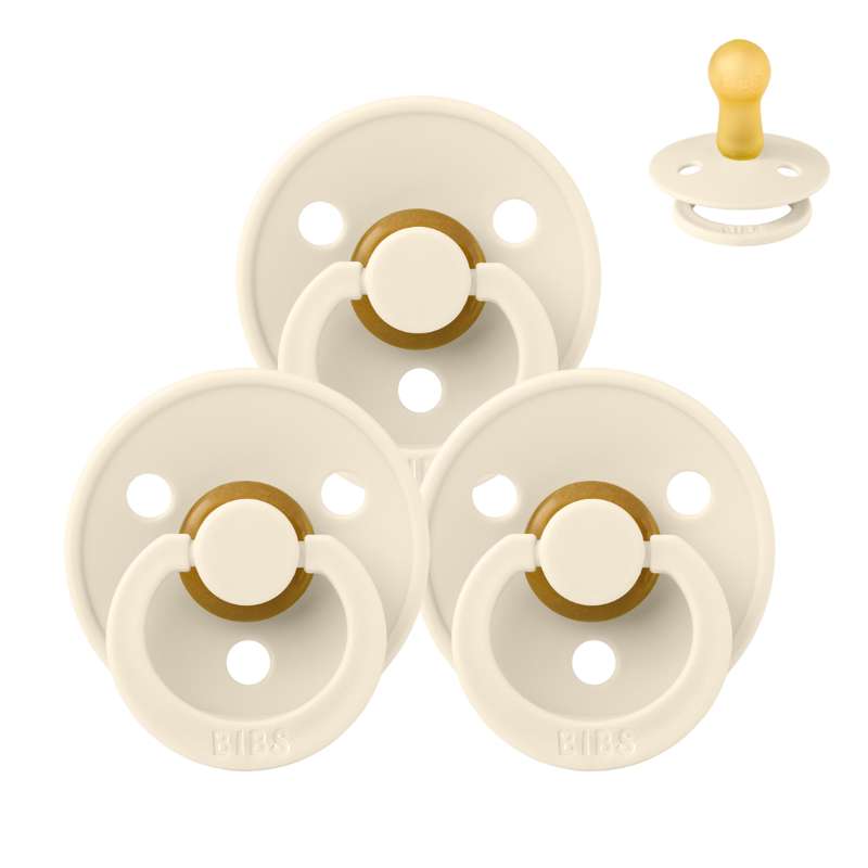 Rund Colour Sut Sampak 3 Stk. Str. 2 Ivory fra Bibs