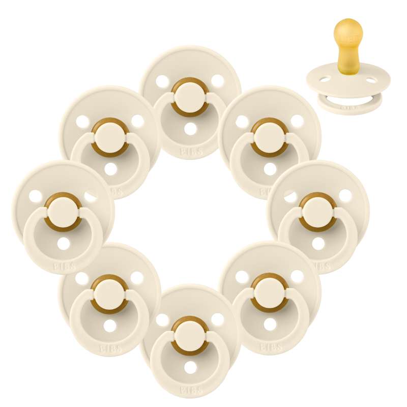 Rund Colour Sut   Sampak   8 Stk.   Str. 2   Ivory fra Bibs