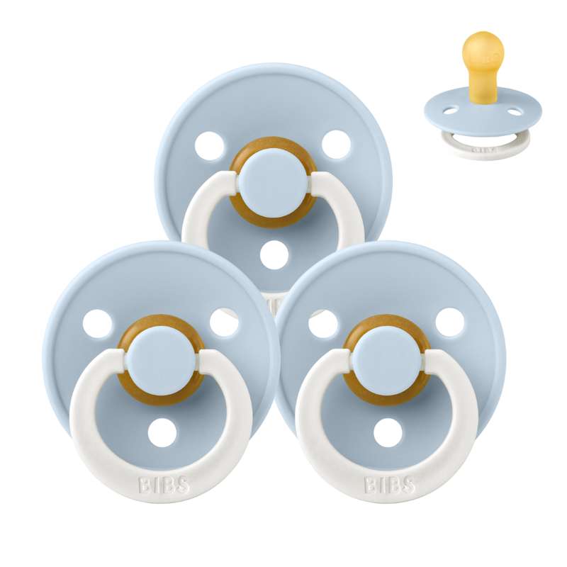 Rund Colour Sut Sampak 3 Stk. Str. 1 Glow Baby Blue fra Bibs
