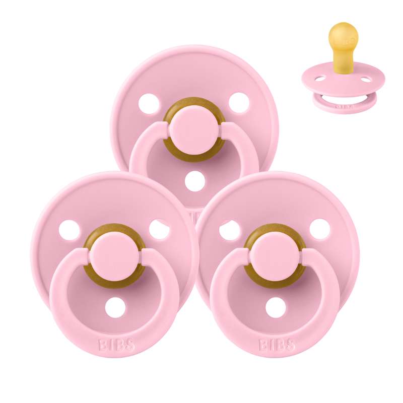 Rund Colour Sut   Sampak   3 Stk.   Str. 1   Baby Pink fra Bibs