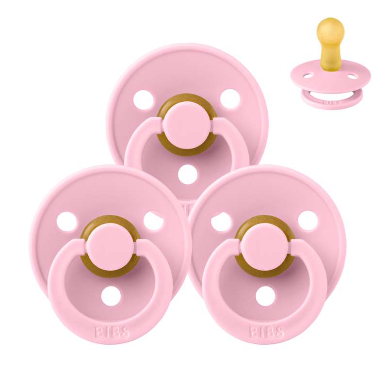 Rund Colour Sut   Sampak   3 Stk.   Str. 2   Baby Pink fra Bibs