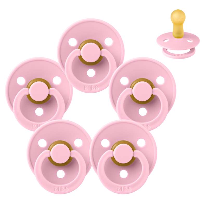 Rund Colour Sut   Sampak   5 Stk.   Str. 2   Baby Pink fra Bibs