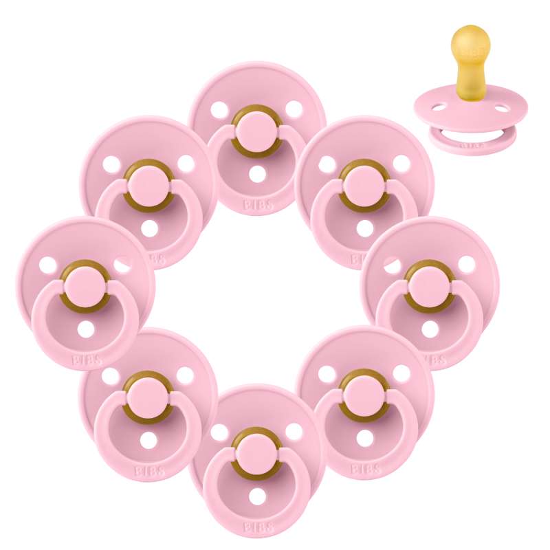 Rund Colour Sut   Sampak   8 Stk.   Str. 2   Baby Pink fra Bibs