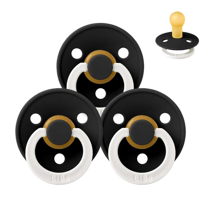 Rund Colour Sut Sampak 3 Stk. Str. 1 Glow Black fra Bibs