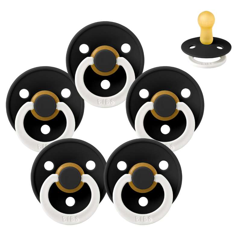 Rund Colour Sut   Sampak   5 Stk.   Str. 2   Glow   Black fra Bibs