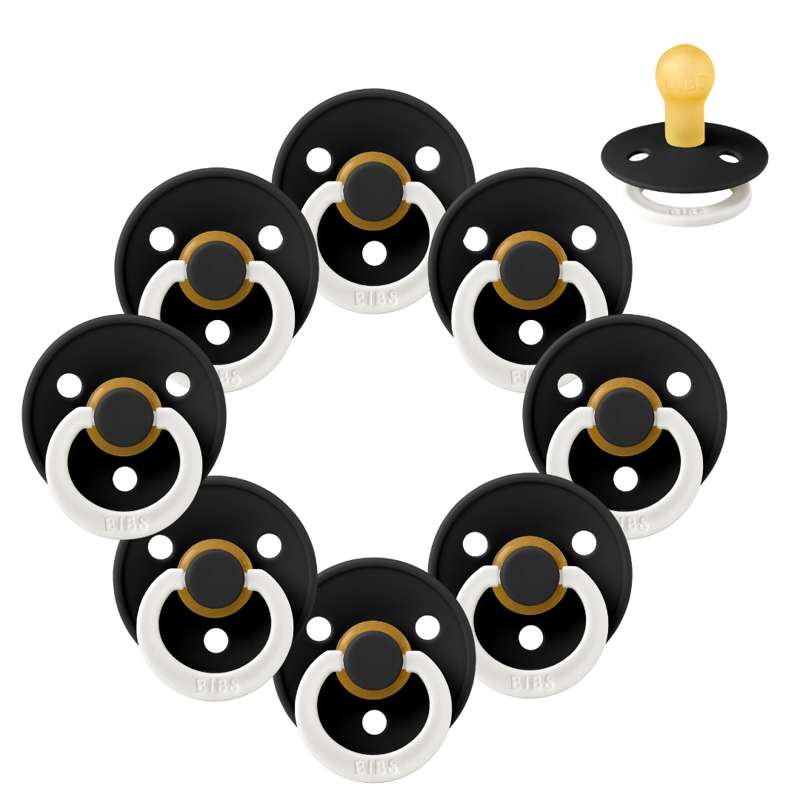 Rund Colour Sut Sampak 8 Stk. Str. 1 Glow Black fra Bibs