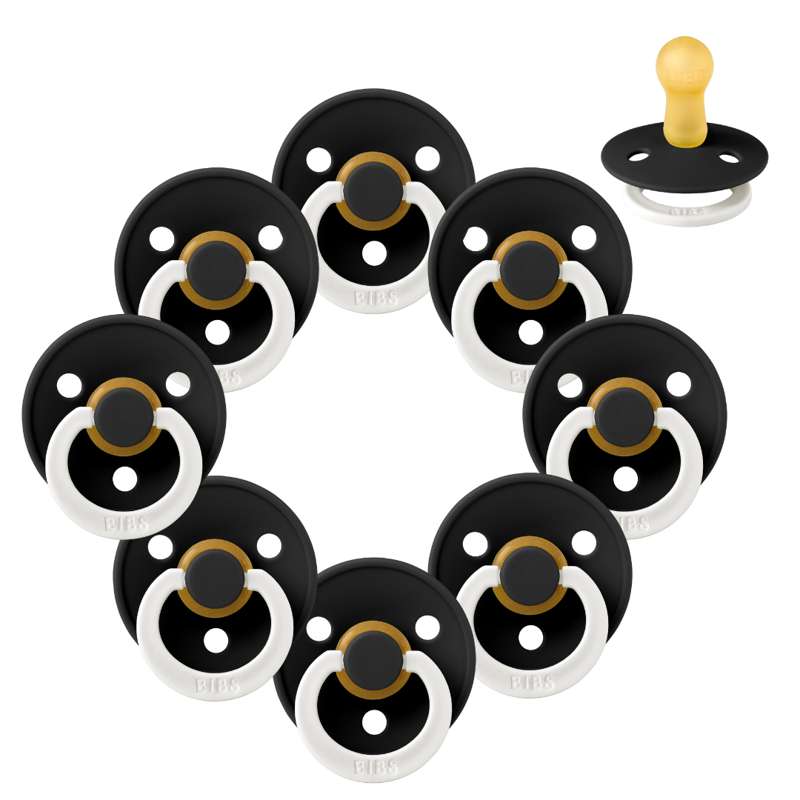 Rund Colour Sut   Sampak   8 Stk.   Str. 2   Glow   Black fra Bibs