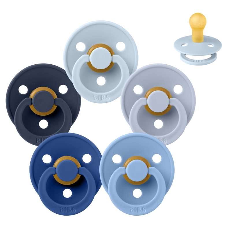 Rund Colour Sut Sampak 5 Stk. Str. 1 Blue Eyed Baby fra Bibs
